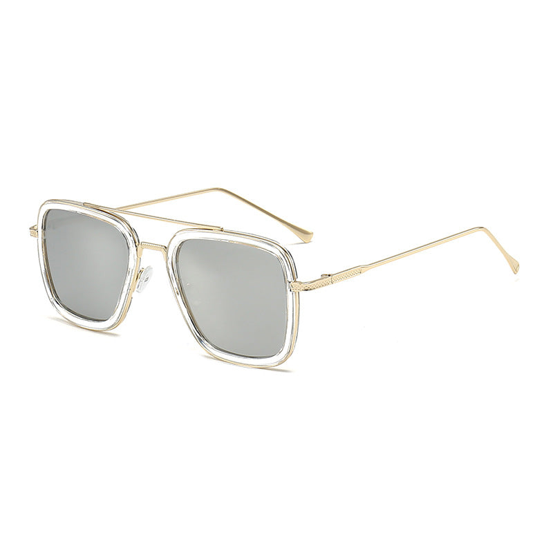 Damen modische quadratische Sonnenbrille mit glamourösem Metallrahmen Karnz
