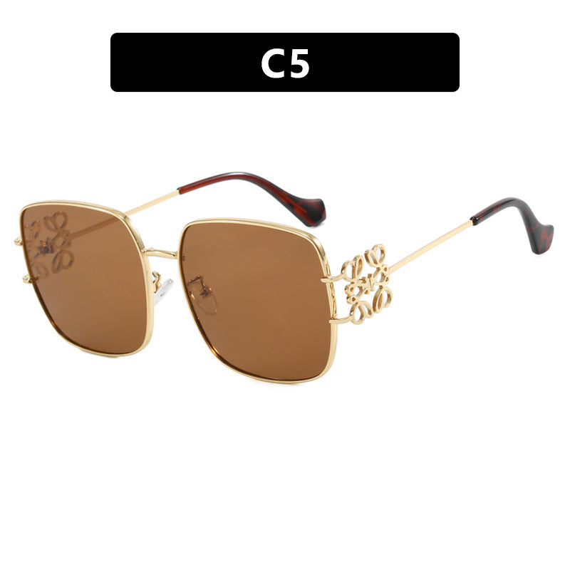 Damen quadratische Sonnenbrille mit filigranem Design und luxuriösem Metallrahmen Karnz