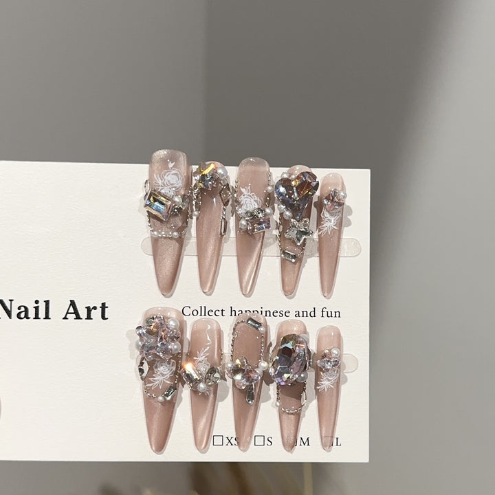 Dekoratives und elegantes Druck-Nagelkunst-Set