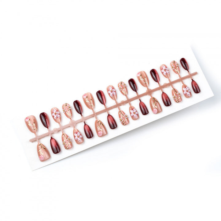 Florale Eleganz Press-On Nagel Set