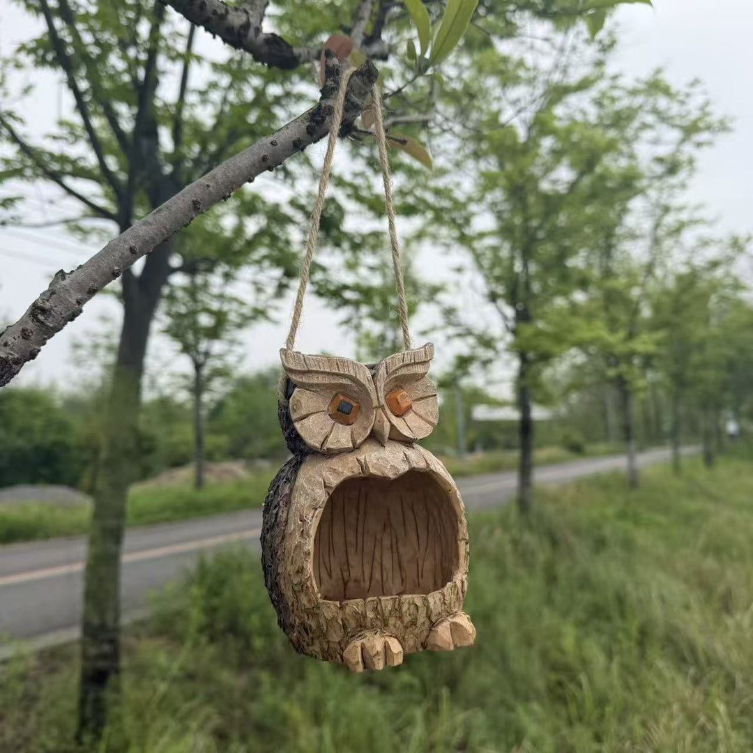 Holz Eule Vogelfutterspender Karnz