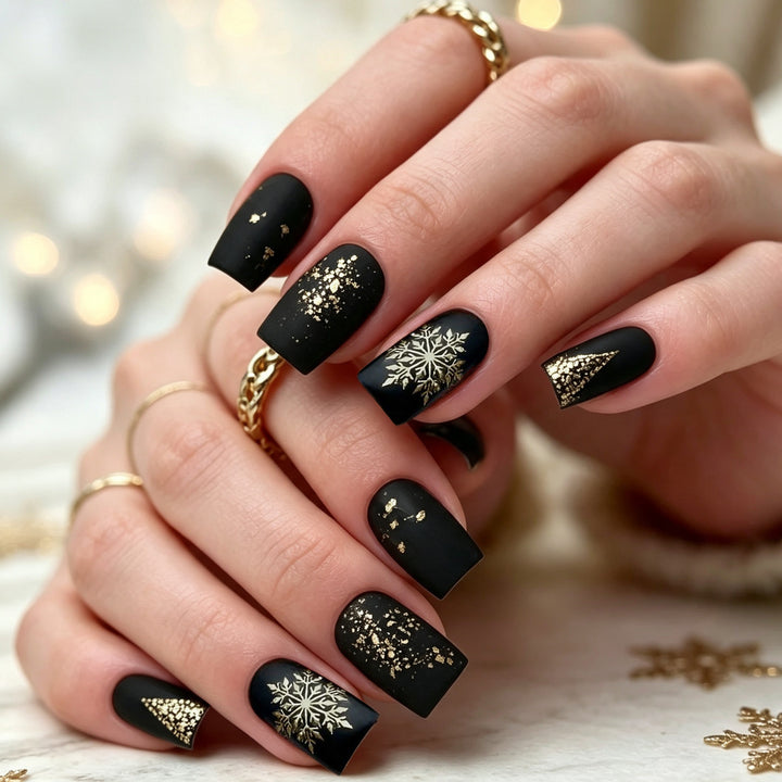 Festliche Winter-Themen Acryl-Nagelverlängerungen Karnz