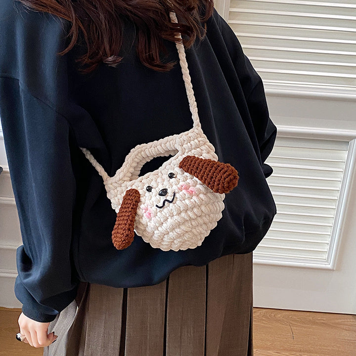 Niedliche hundethemen gehäkelte Handtasche