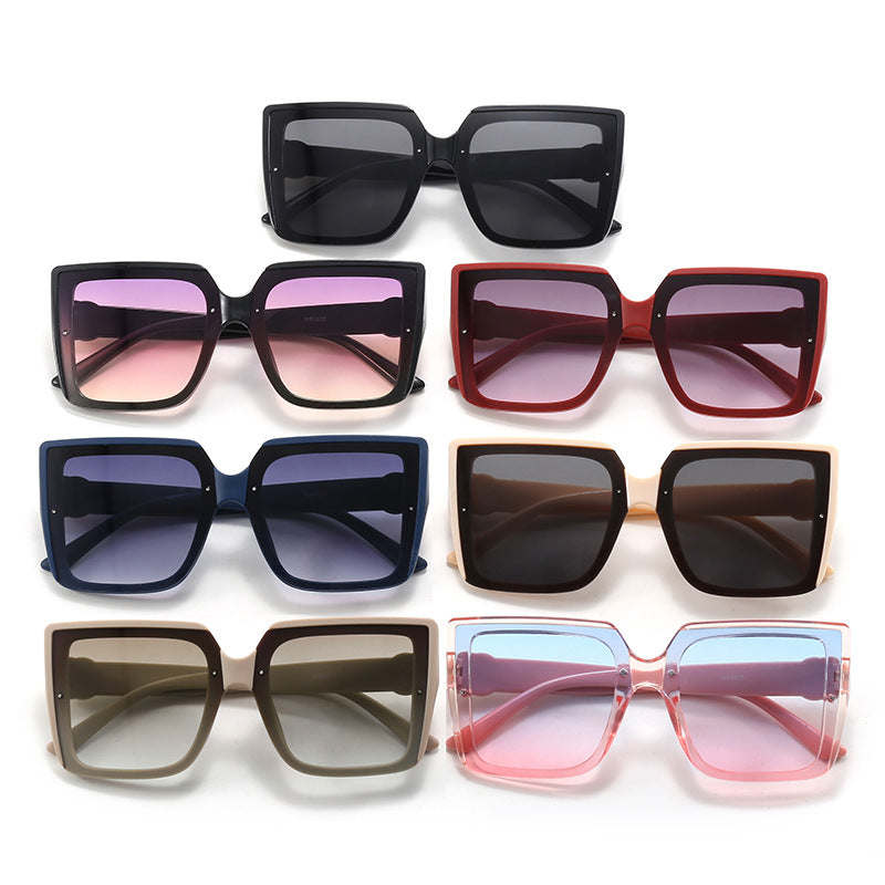 Damen quadratische Sonnenbrille mit einzigartigem Reifenelement Karnz