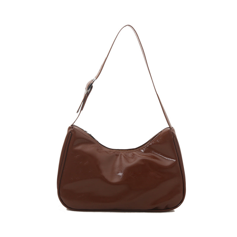 Vintage-inspirierte weiche Lackleder-Handtasche Karnz