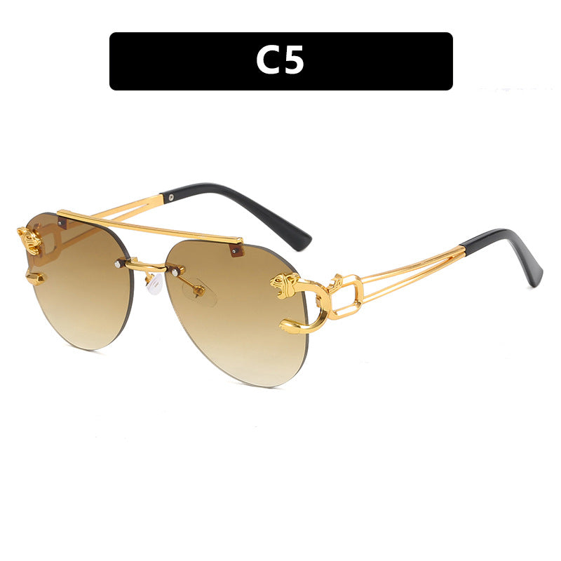 Damen ausgefallene runde Sonnenbrille mit dekorativen Details Karnz