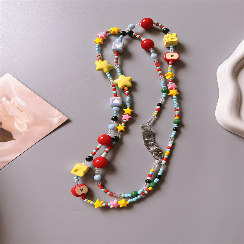 Farbenfrohes Perlen-Handyhalsband Karnz 1790135533