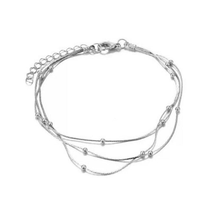 Multi-Strang Silber Perlenarmband Karnz