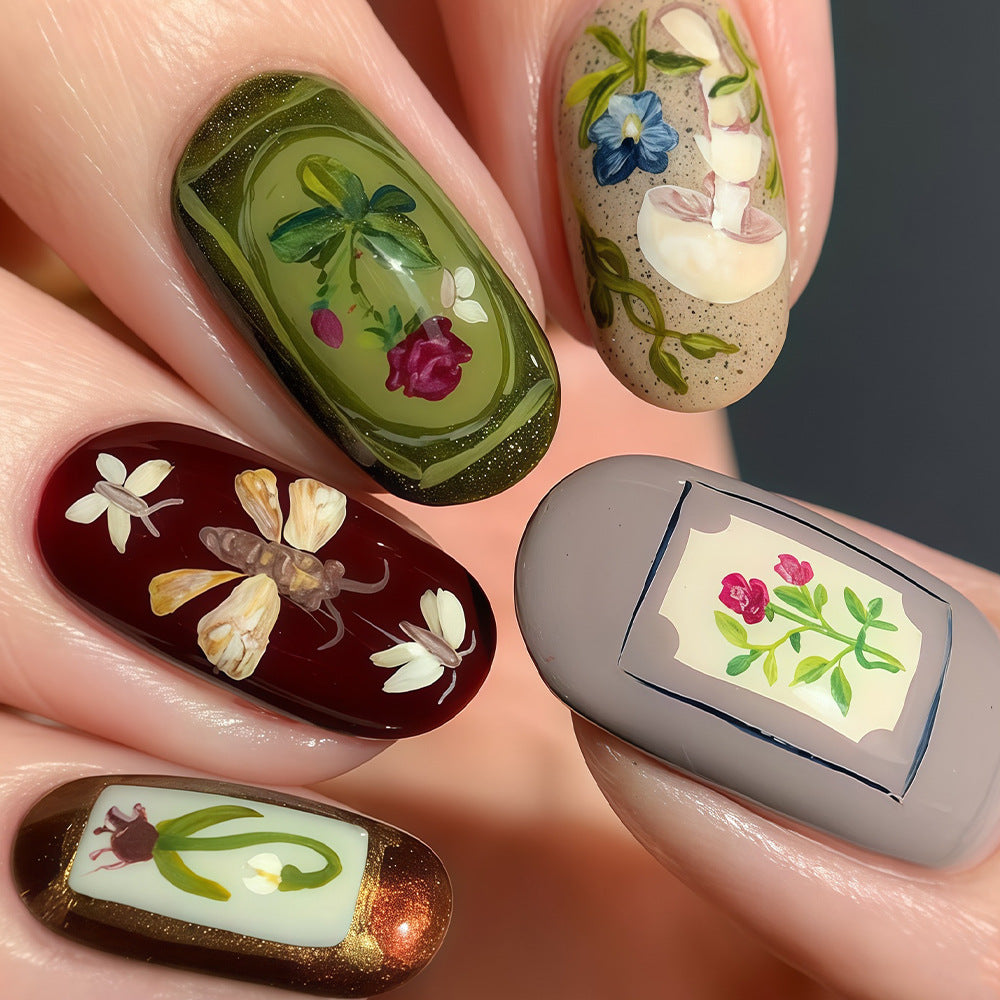 Saisonales thematisiertes Press-On-Nagelkunst-Set Karnz