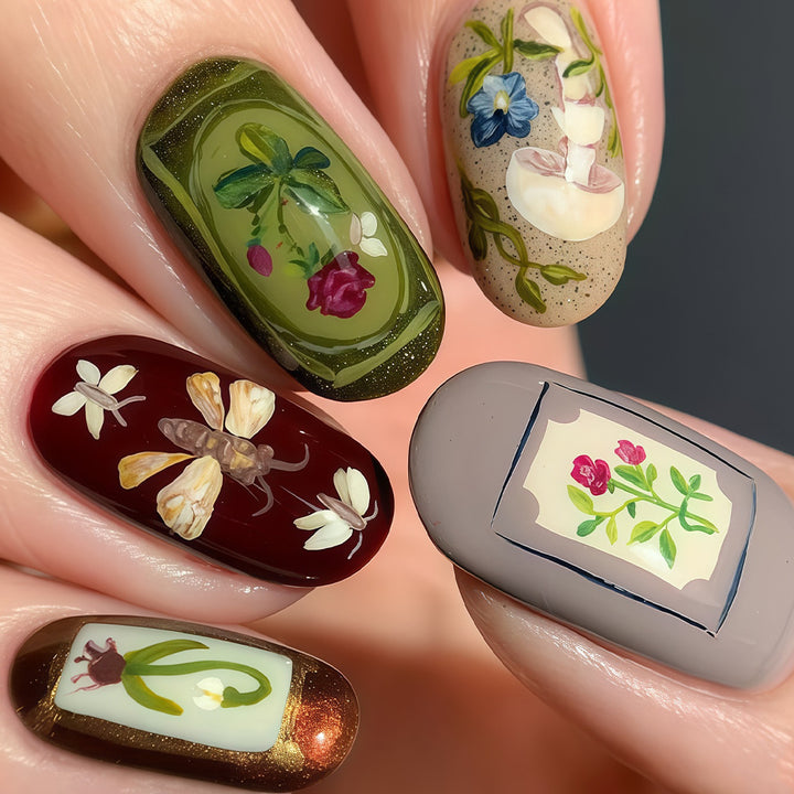 Saisonales thematisiertes Press-On-Nagelkunst-Set Karnz