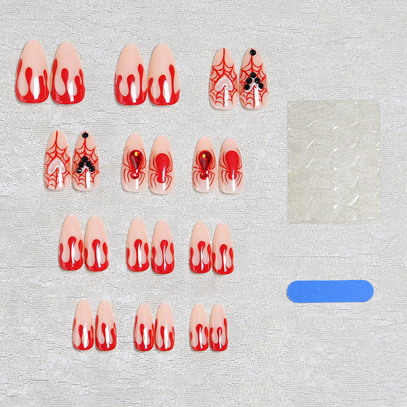 Kunstnagelset mit Halloween-Motiv und detailreichen Verzierungen Karnz