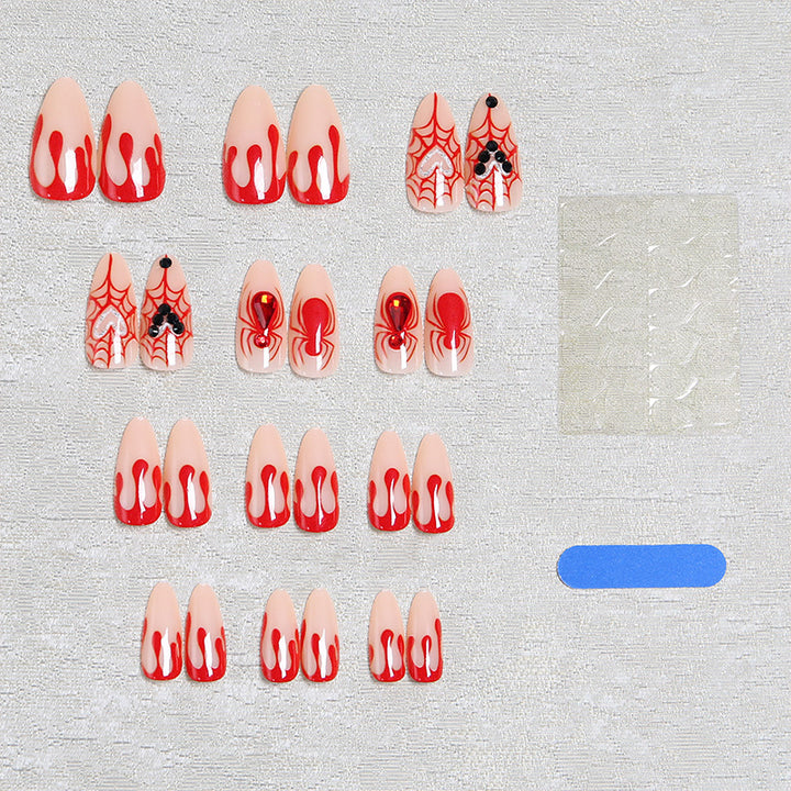 Kunstnagelset mit Halloween-Motiv und detailreichen Verzierungen Karnz