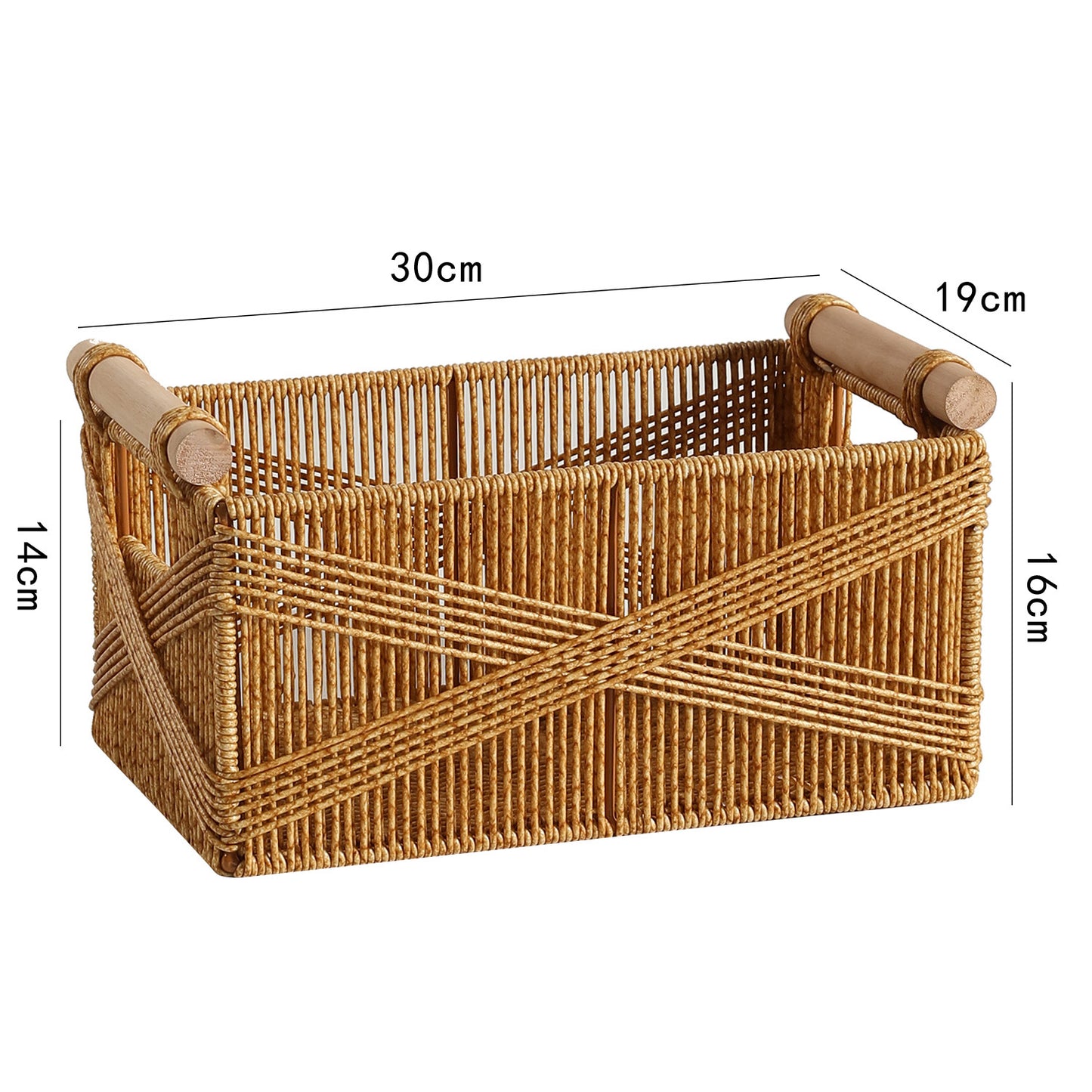 Unisex Funktionaler Aufbewahrungskorb mit ergonomischen Holzgriffen Karnz