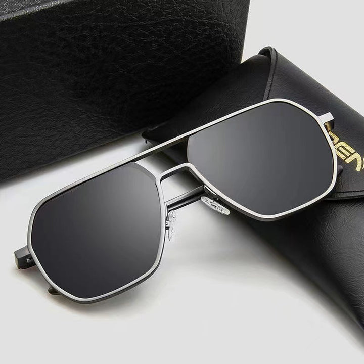 Stylische Übergroße Sechseckige Sonnenbrille
