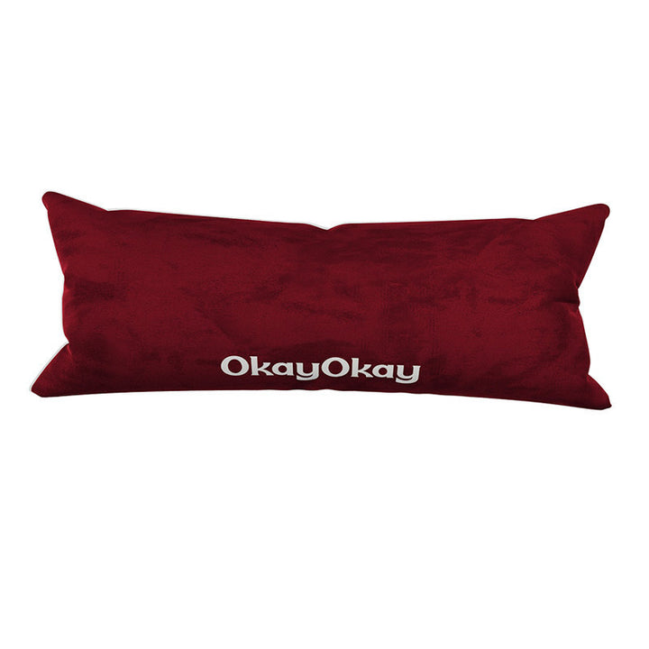 Rectangular Velvet Lumbar Pillow Cover with Hidden Zipper and Embroidered Slogan