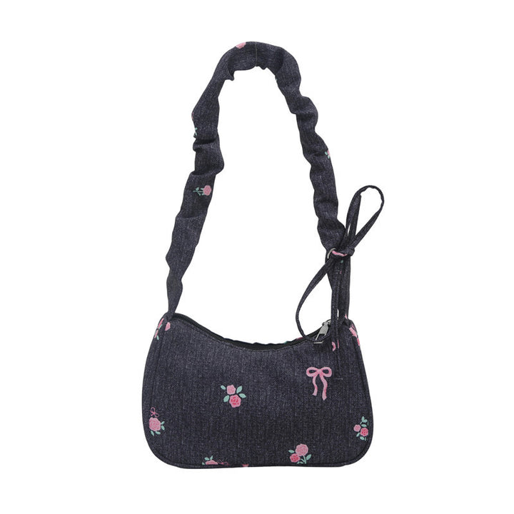 Bestickte Jeans Schultertasche Karnz