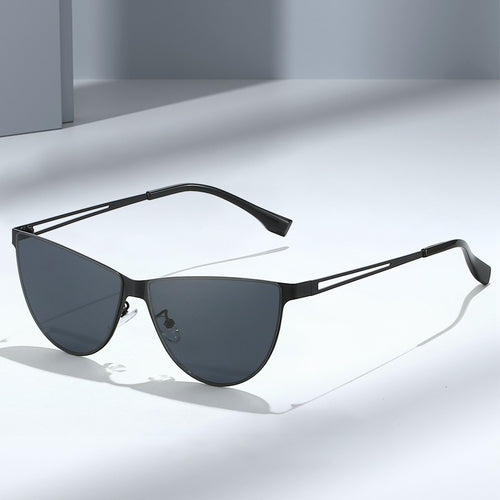 Damen Modische Cat-Eye Sonnenbrille mit elegantem Metallgestell Karnz