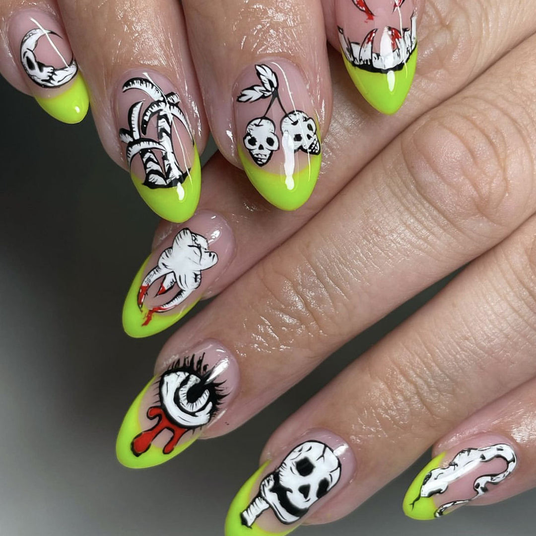 Künstlerisches Skull und Eye Nagelkunst Set Karnz