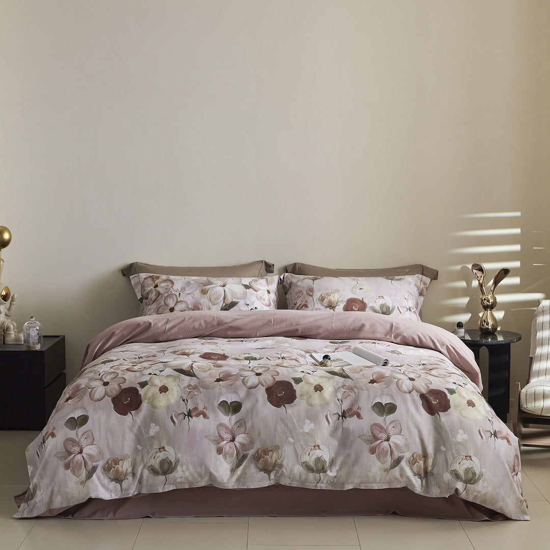 Ombre gestreiftes Baumwollsatin Bettbezug-Set