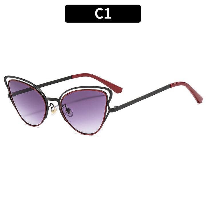 Damen Cat-Eye Sonnenbrille mit luxuriösem Metallrahmen und hochwertigen Verlaufsgläsern Karnz