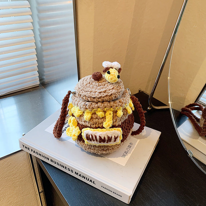 Spaß Häkel Honigglas Mini Tasche