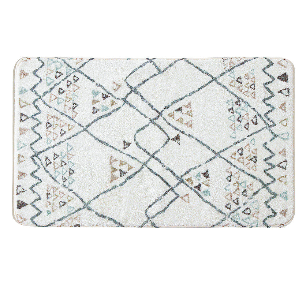 Boho-Baumwoll-Badvorleger mit Fransen und geometrischem Diamantmuster Karnz