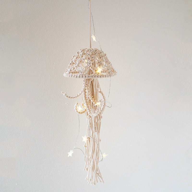 Dekorative Macramé Quallen Wandkunst Karnz