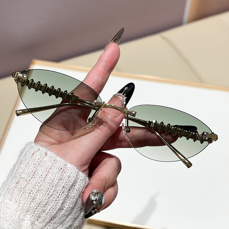 Damen modische Brille mit elegantem goldenen Rahmen Karnz