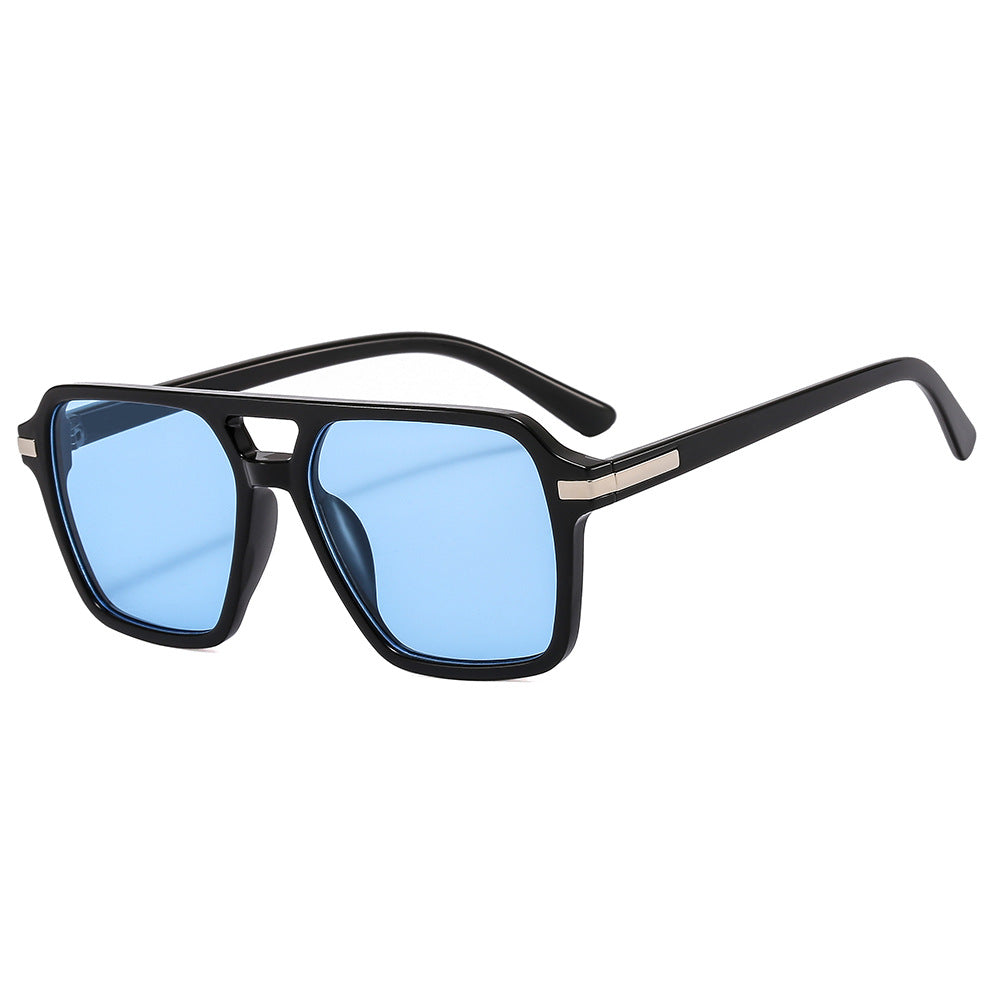 Damen modische quadratische Sonnenbrille mit elegantem Metallabschluss Karnz