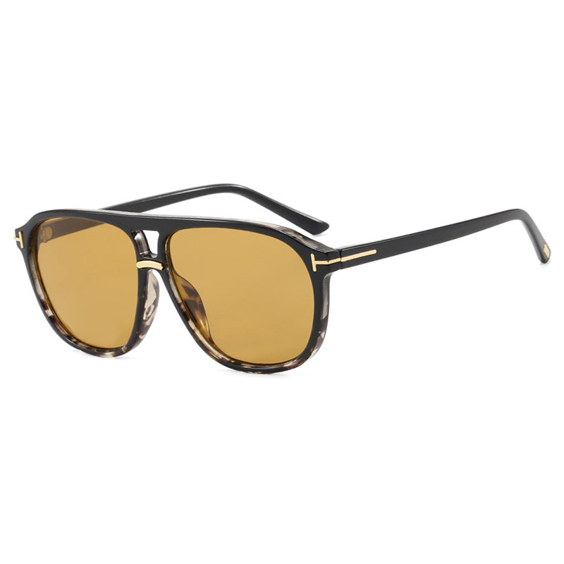 Damen quadratische Sonnenbrille mit luxuriösem Schildkrötenmuster und polarisierenden Gläsern Karnz