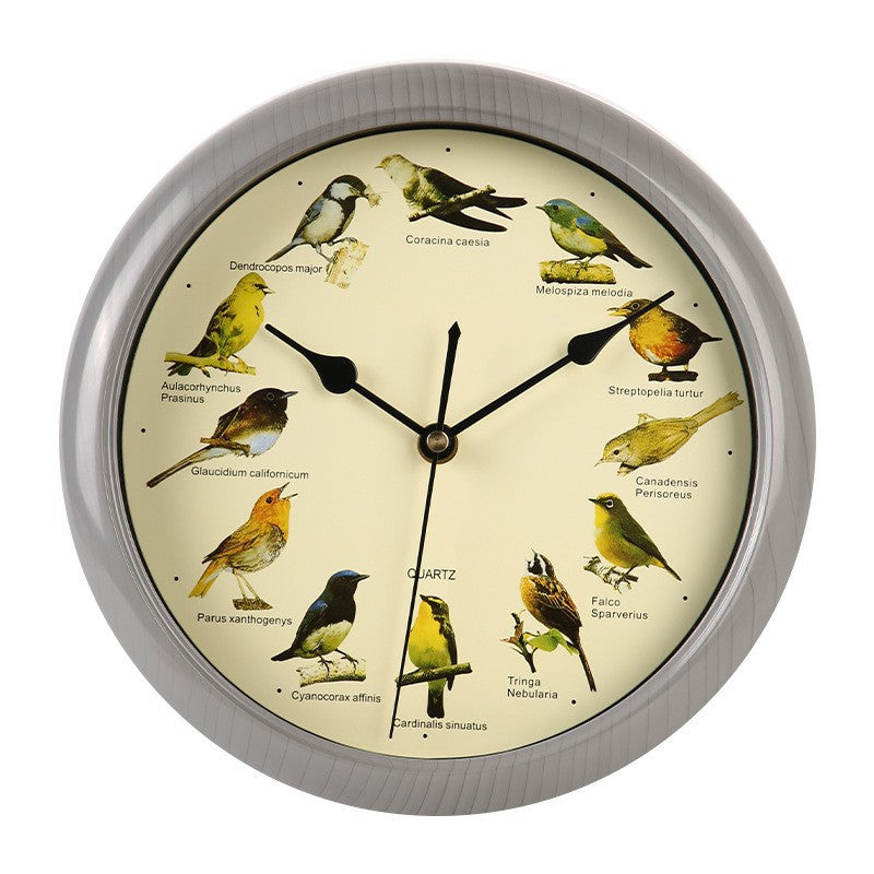 Wanduhr mit buntem Vogeldesign Karnz
