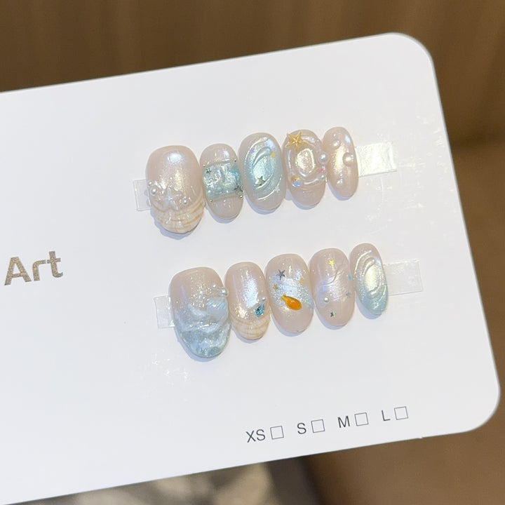 Kunstnagel Set mit Maritimem Design Karnz
