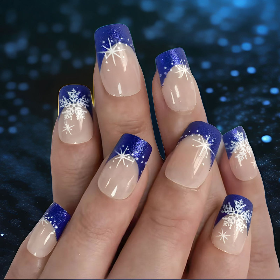 Winter-Themen Presse-On Nagelkunst Karnz