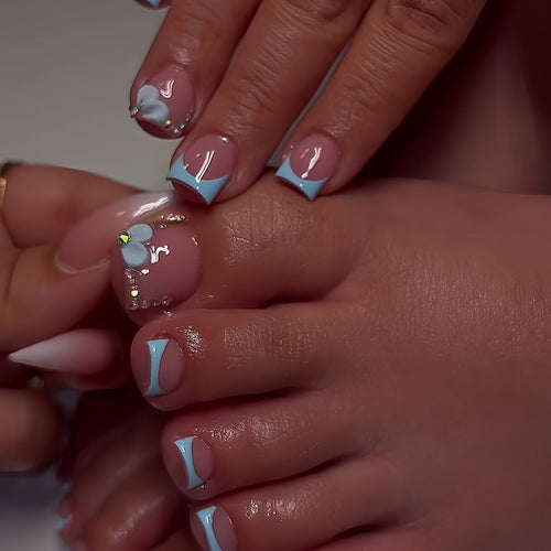 Künstlerische Pediküre Nagelverstärkungen Karnz