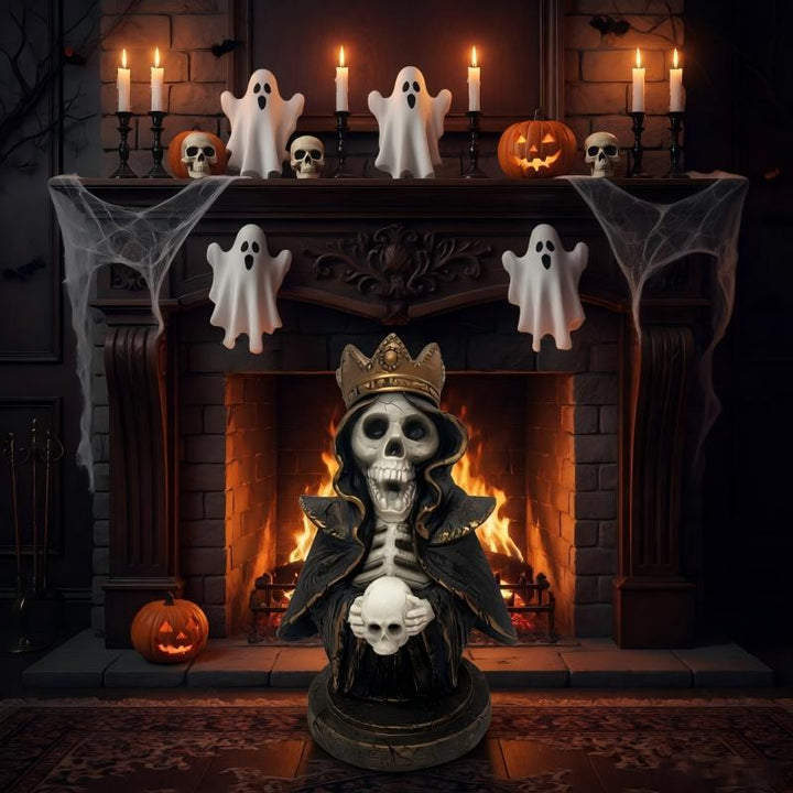 Dekorative Totenkopfstatue Karnz