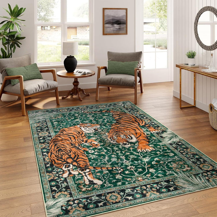 Künstlerischer Tigerprint Bereichsteppich Karnz