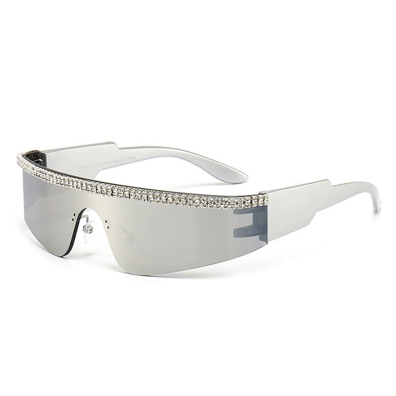 Damen Modische Glamour-Sonnenbrille mit strassverziertem Rahmen Karnz
