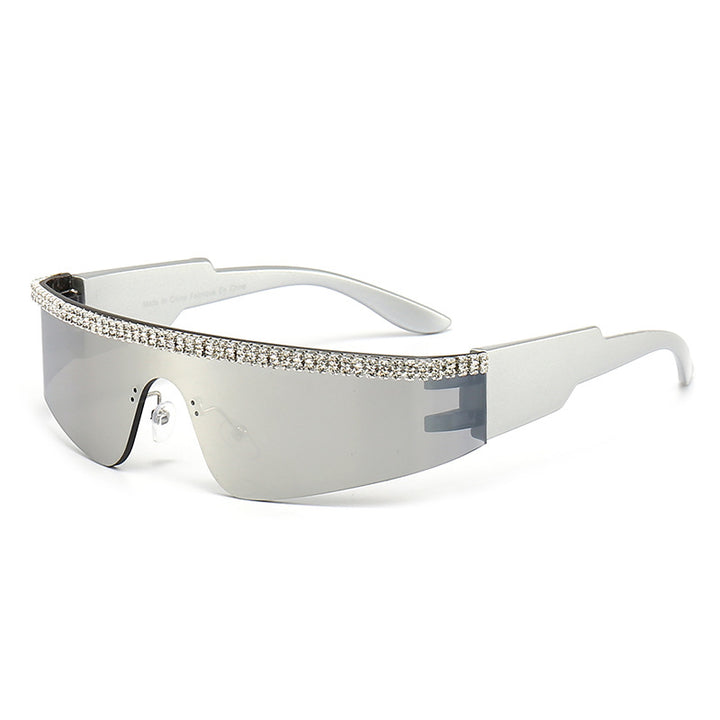 Damen Modische Glamour-Sonnenbrille mit strassverziertem Rahmen Karnz
