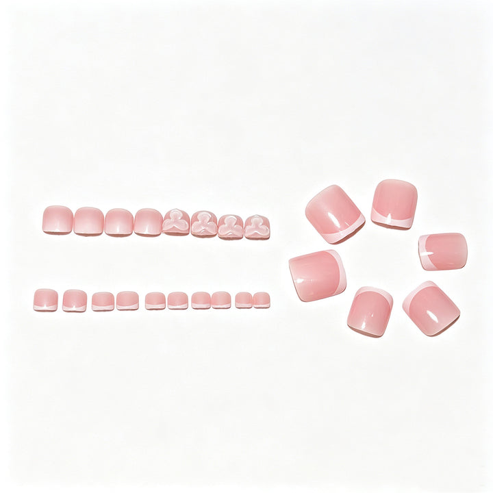 Dekorative Press-On Nail Art Tipps mit Schleifen-Design Karnz