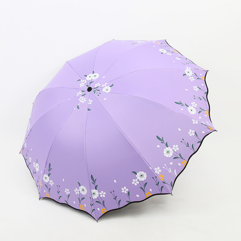 Damen blumenverzierter Regenschirm Karnz