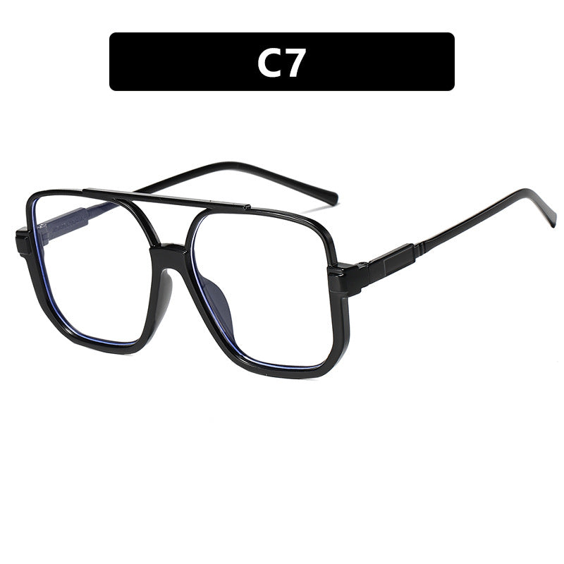 Damen quadratische Sonnenbrille mit transparentem Rahmen und grün getönten Gläsern Karnz