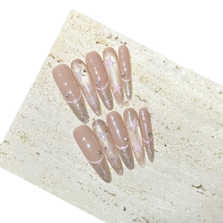 Dekorative Glitzer Press-On Nagelspitzen