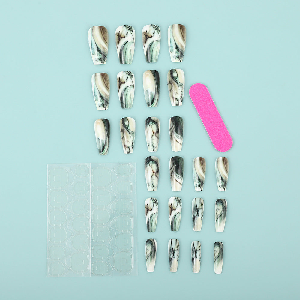 Künstliche Nail Art Kunstnägel im eleganten Marmor-Design Karnz