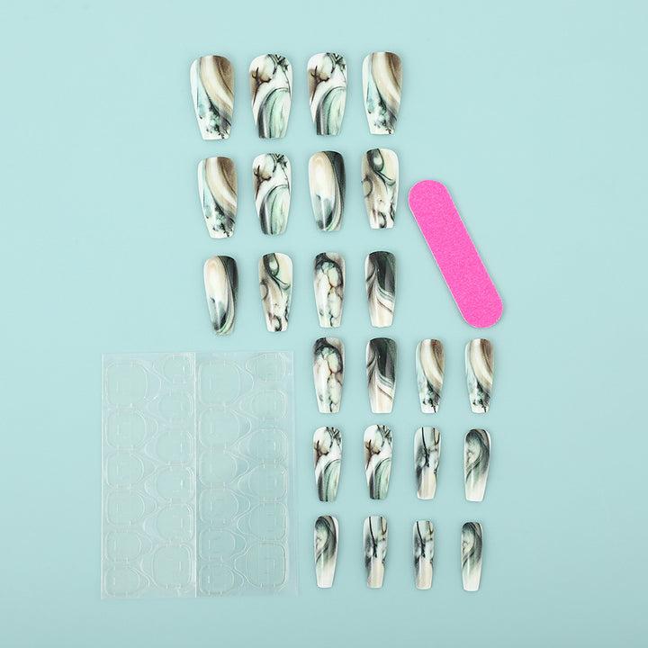 Künstliche Nail Art Kunstnägel im eleganten Marmor-Design Karnz