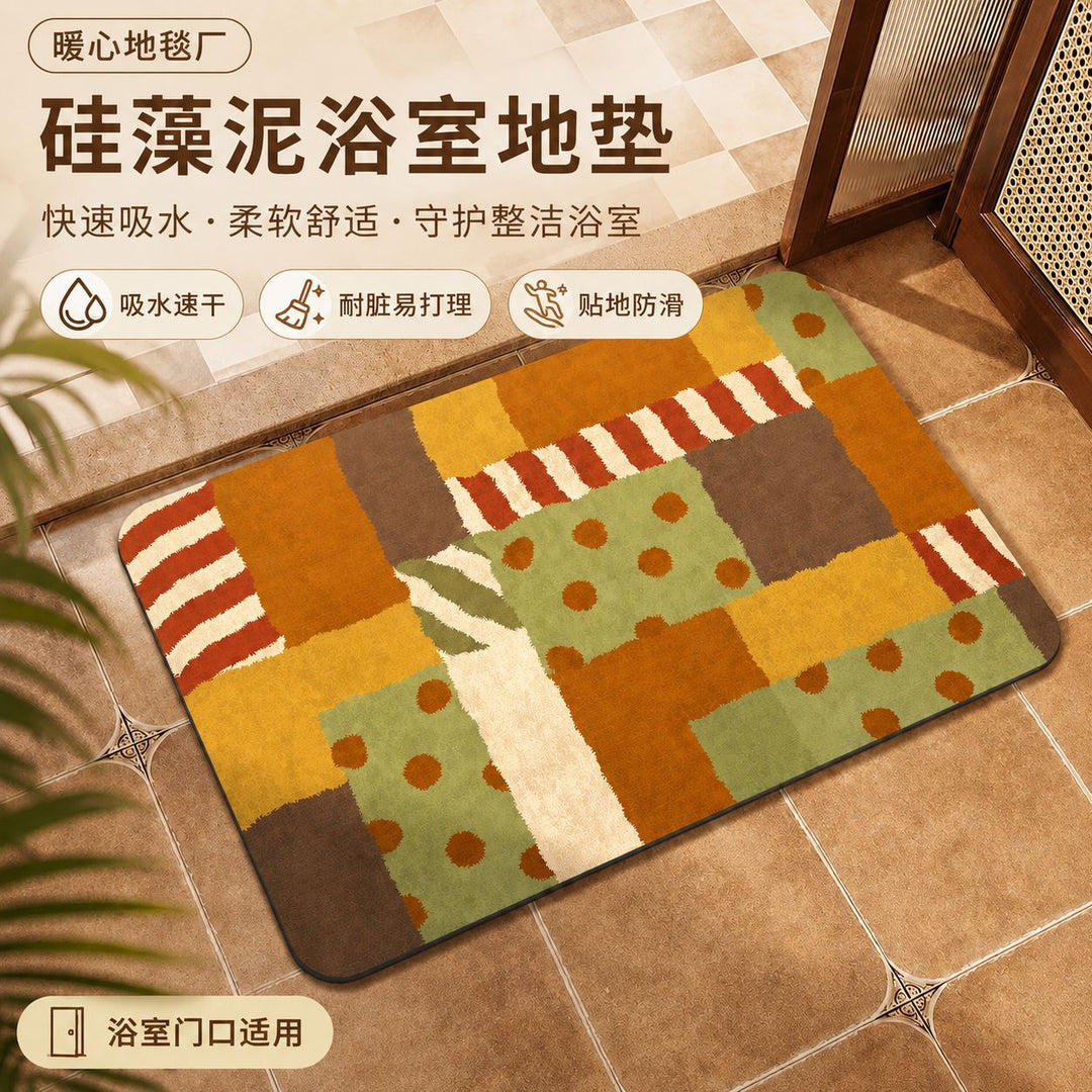Farbenfrohes Patchwork-Bereichsmatte