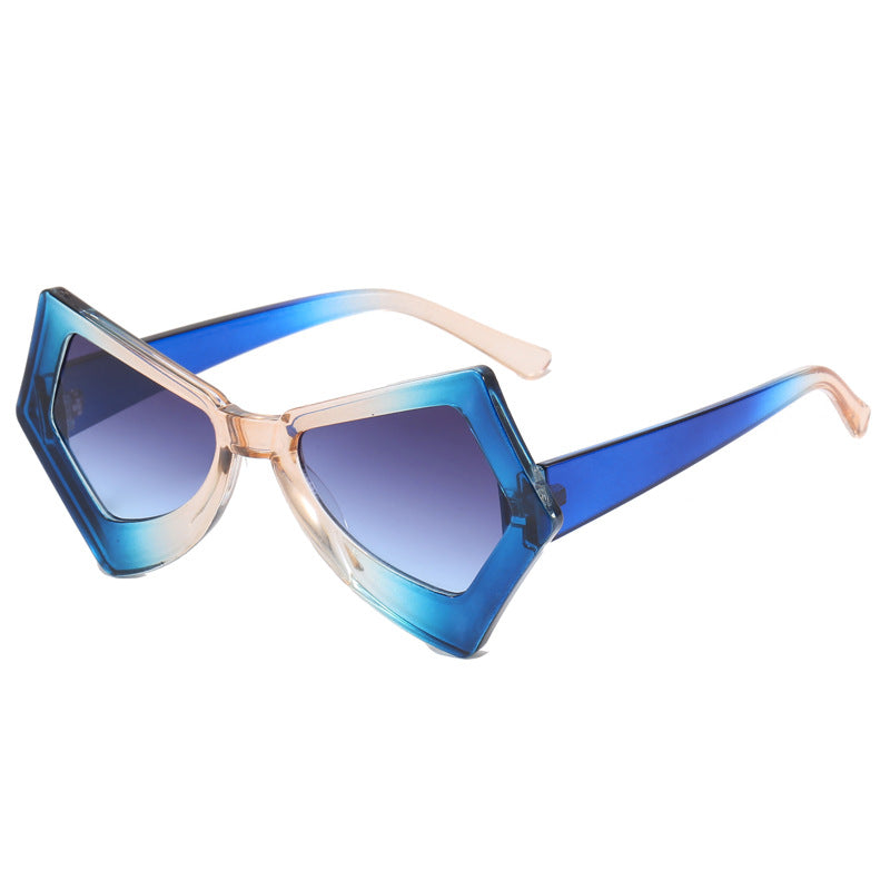 Damen polygonale Sonnenbrille im extravaganten Design Karnz