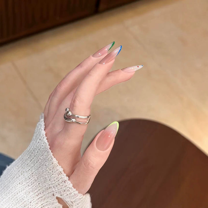 Künstlerisches Multicolor Stiletto Press-On Nail Set