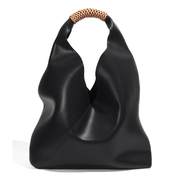 Skulpturaler Schluff-Leder-Hobo-Tote mit geflochtenem oberen Griff