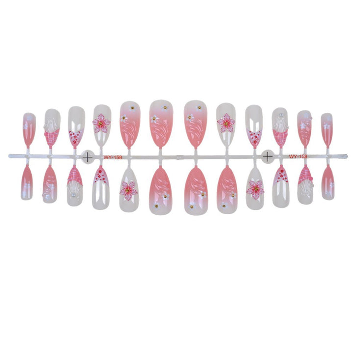 Künstlerisches Floral Press-On Nagelset Karnz