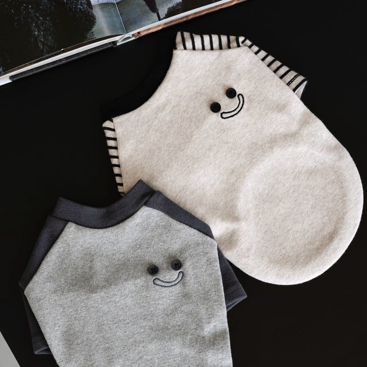 Gestreiftes Raglanärmel-Hund T-Shirt